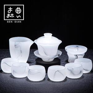 冰种琉璃茶具套组轻奢功夫茶杯家用盖碗高端高档泡茶2025新款礼盒