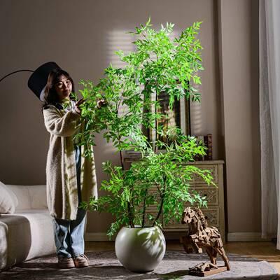 生大型仿真绿植南天厅竹室内客假树盆NTZ-98栽仿植物落景地造装饰
