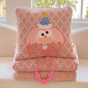 手提抱枕NMP被子叠加车绒保暖毯子能车用办公室多功午睡枕头载折