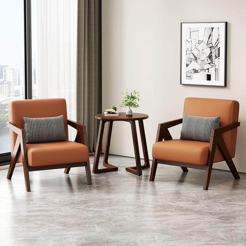 休息区接待单人小沙发茶几美容院酒店会客皮实木休闲洽谈桌椅组合,商业/办公家具,沙发,淘宝优惠券,粉丝福利购,淘宝优惠卷
