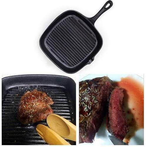 steakhouse wok cast iron fryer stripe grill pan household