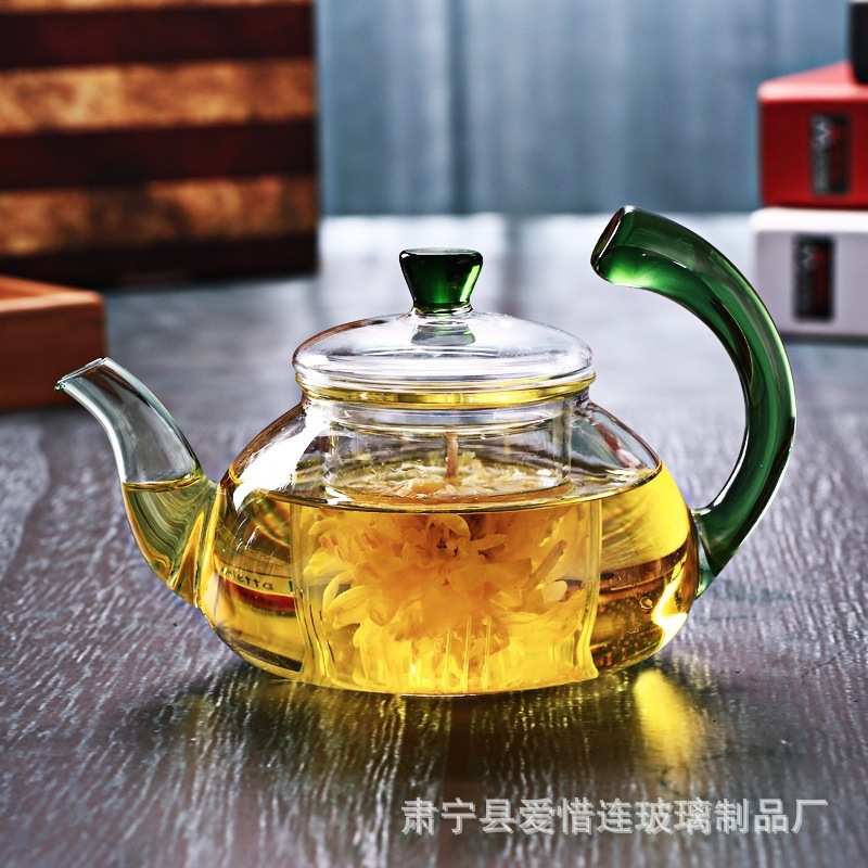 玻璃翘把壶加厚茶壶玻璃茶具套装家用花茶壶过滤煮茶器泡茶壶