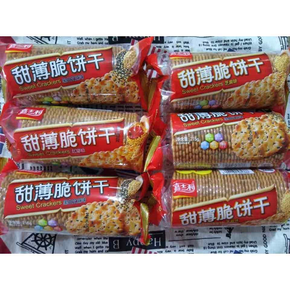 嘉士利甜薄脆饼干黑白芝麻味芝麻味红枣味甜薄脆215克2-10包
