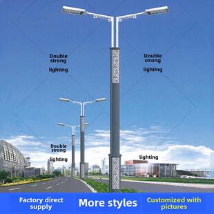 5.6米8米双头市场循环灯太阳能户外花园灯高杆灯社区古董路灯