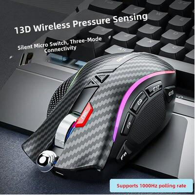 鹰眼Pro三模无线有线静音游戏鼠标1000Hz回传率蓝牙多方位按键定