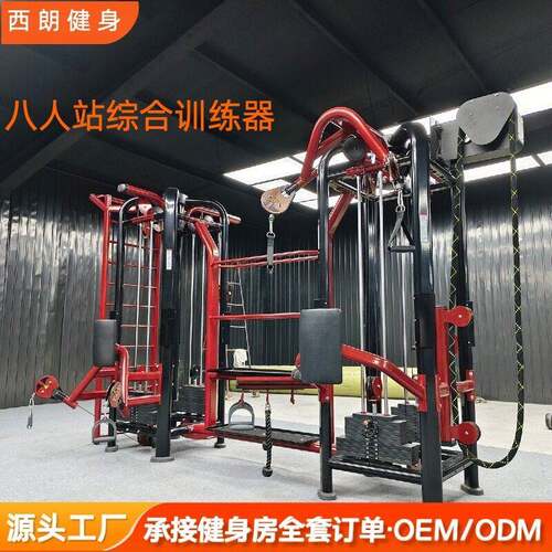 商用多人站综合训练器健身房组合大飞鸟龙门架八人站插片力量器材