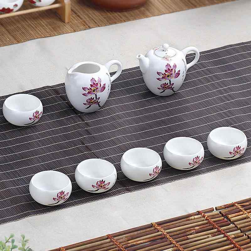 新款套整套办室功夫茶杯茶具组公 喜鹊八件套 茶具套装陶壶瓷茶包