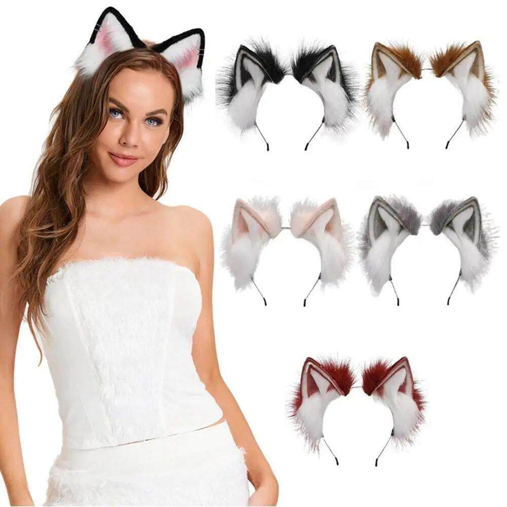 Cute Cat Ears Headband Plush Animal Hair Band Halloween Part