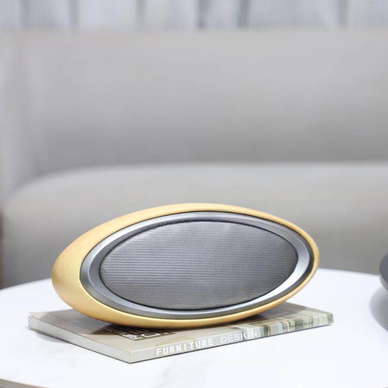 现代简约树脂椭圆形音箱模型艺术装饰摆件客厅卧室酒店家居装饰品