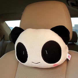 可爱熊猫卡通枕头汽车头枕 车用头靠垫超萌内饰用品饰品