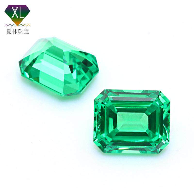 翠绿色祖母绿切割沙弗莱宝石长方倒角车平10*12mm克拉沙弗莱裸石