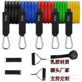 11件套拉力绳拉力器套装 TPE瑜伽乳胶健身器材阻力多功能橡胶悬挂