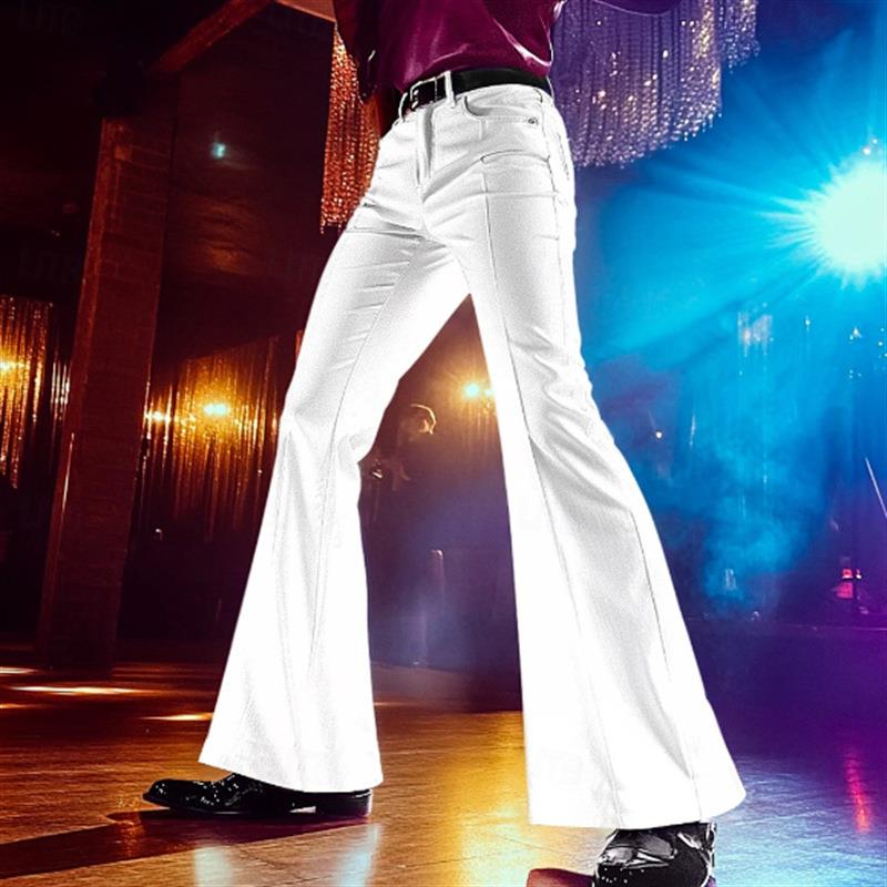 Men's elastic soft party bell bottom pants
