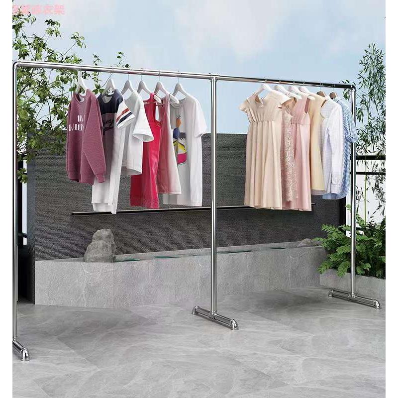 特厚晾衣架加厚晒衣架水管服装店钢管衣架稳固实用折叠落地陈之堔