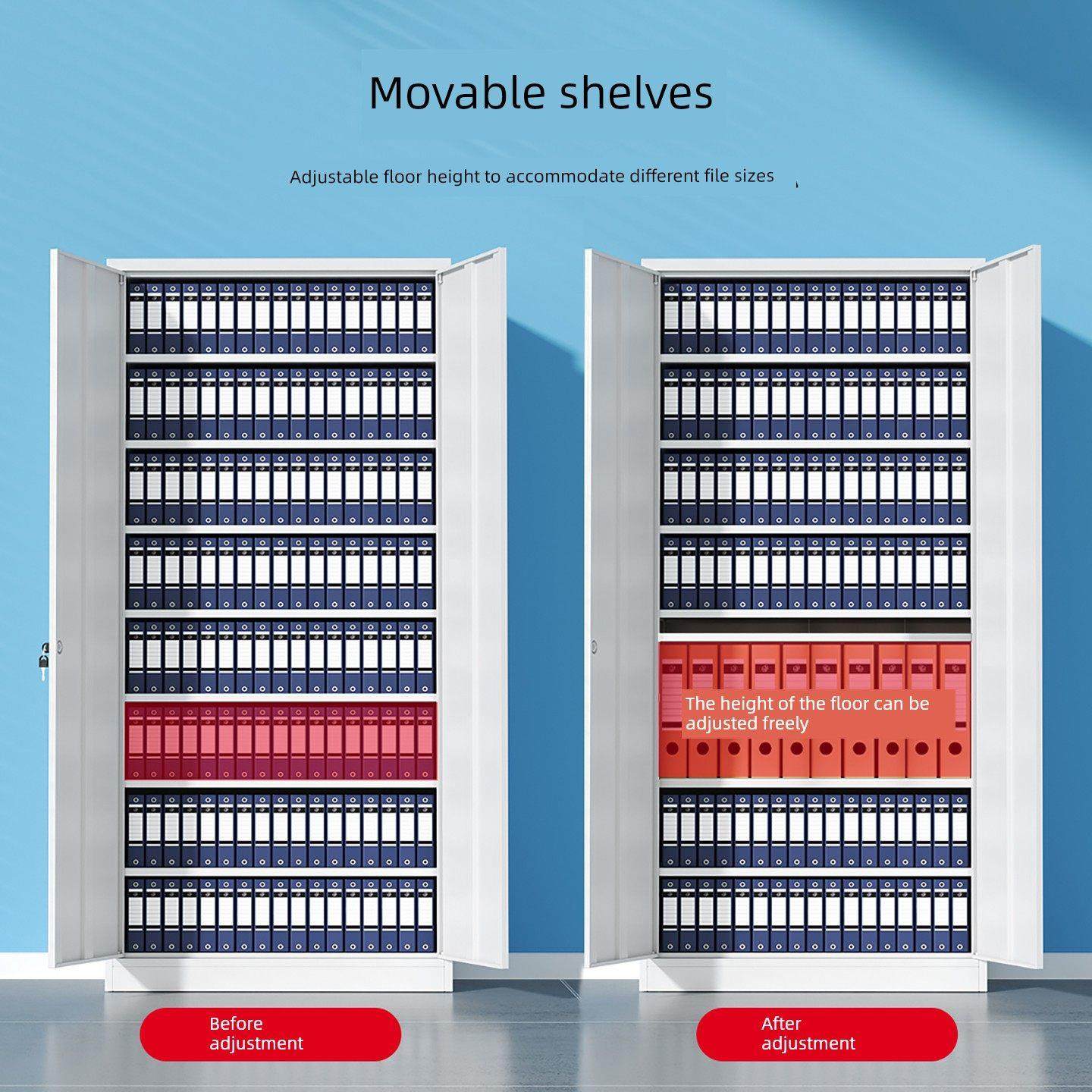 分体五节铁皮柜文件柜办公室储物资料柜带锁凭证顶柜财务档案柜子