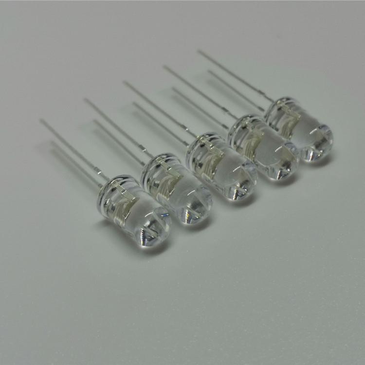 F5圆头白光0.2wLED灯珠F5白光led发光二极管5MM白光圆头白色