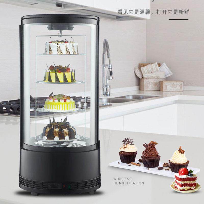 圆形旋蛋糕展示柜串四295面透明玻璃转冷藏柜保熟食饮料串水果鲜