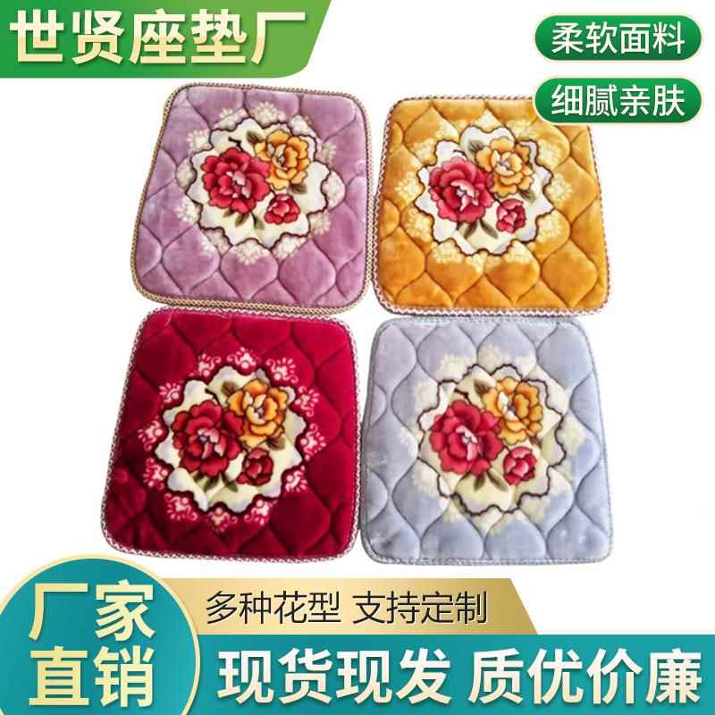 冬季柔软单人座椅垫 时尚印花学生厚餐椅坐垫柔软舒适垫子