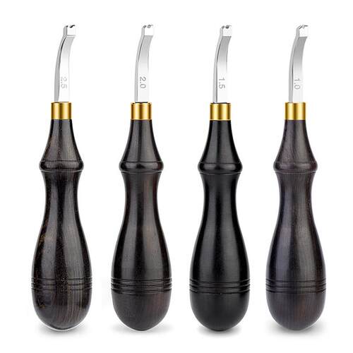 手工皮具黑檀手柄拱形压边器1-2.5mm皮革修边工具边线器皮边缝纫