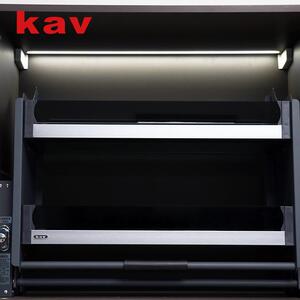 kav凯威吊柜顶柜鸿蒙黑钢化玻璃升降拉篮厨房橱柜双层铝合金拉篮