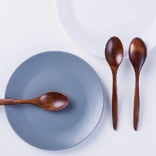 Wooden PCS Spoon Spoons Set Soup Inches Handle Long 7.3
