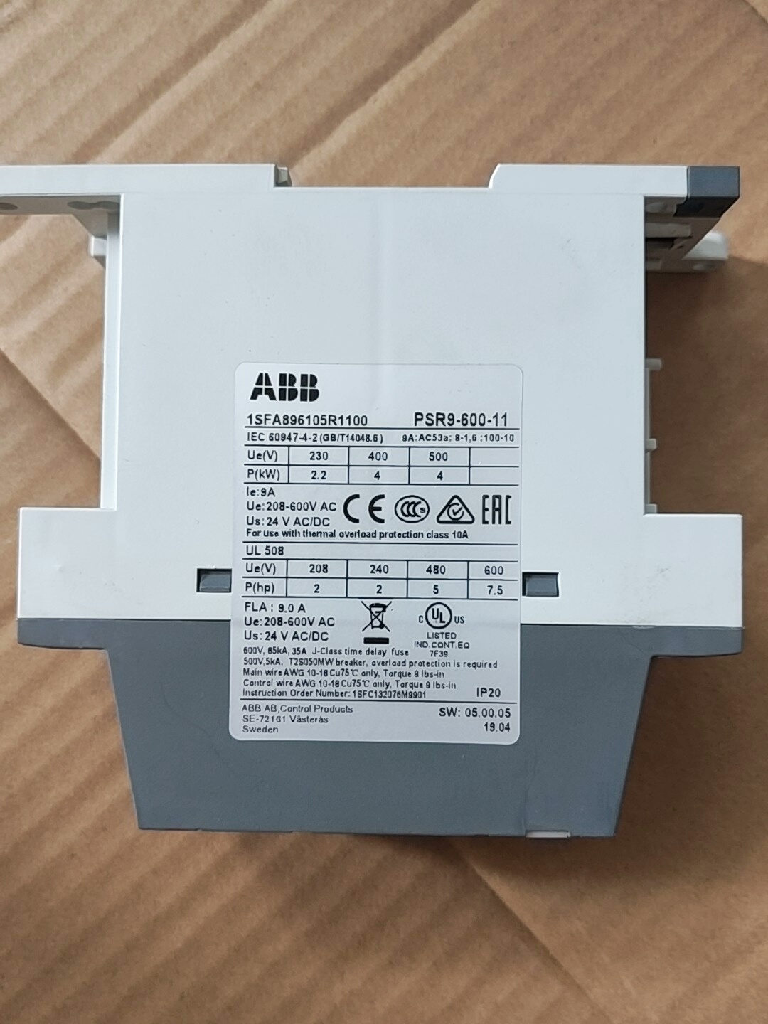 ABB软启动器PSR9-600-11