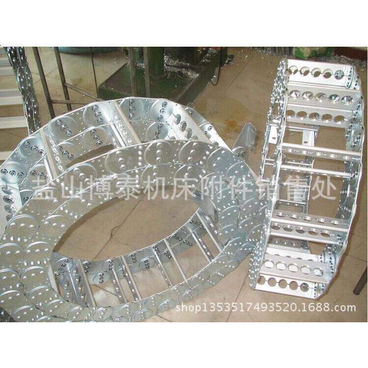 供应整体式钢铝钢制拖链 框架式工程拖链 油管穿线拖链