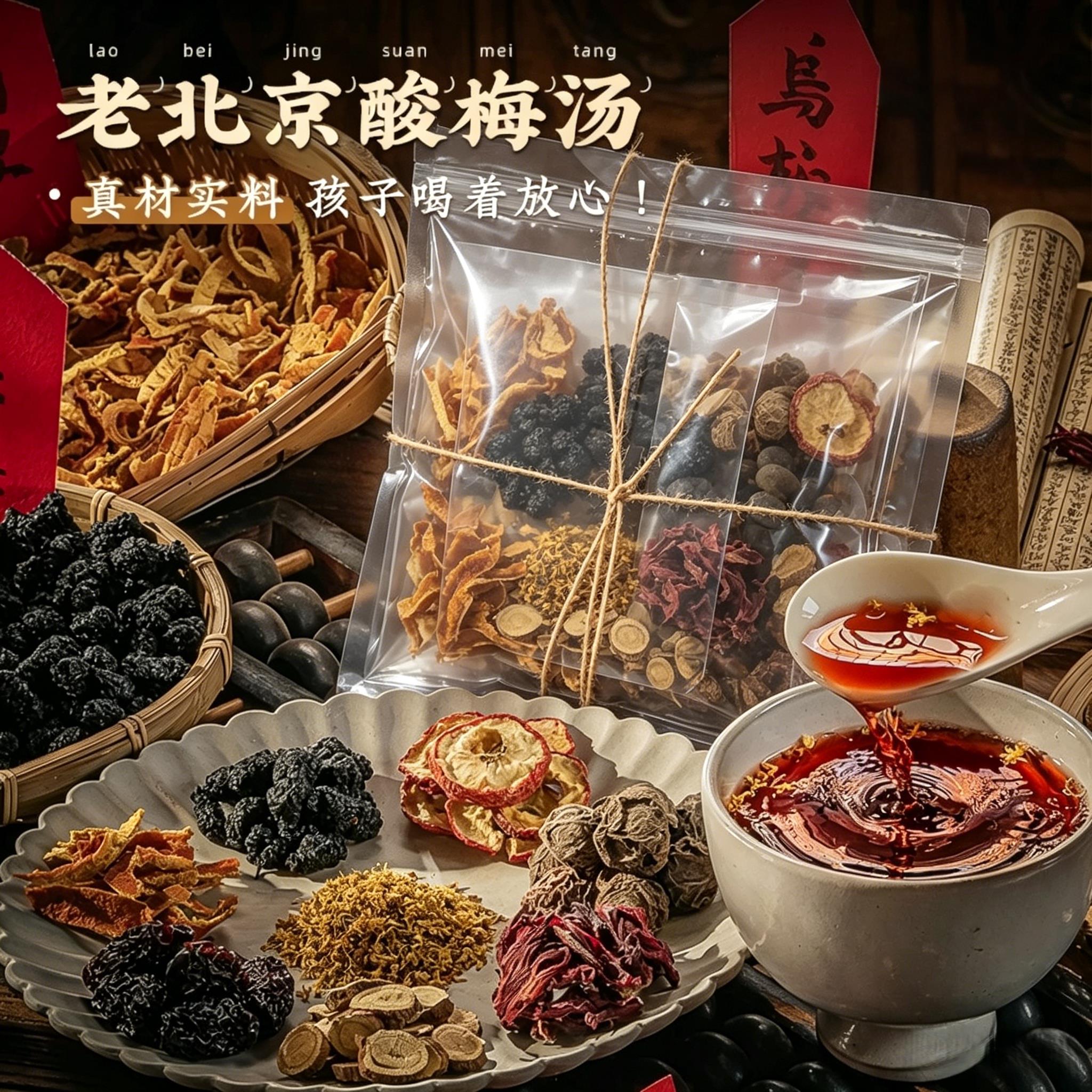 酸梅汤原材料包老北京乌梅干古法自制桂花酸梅汁饮料茶包正宗商用