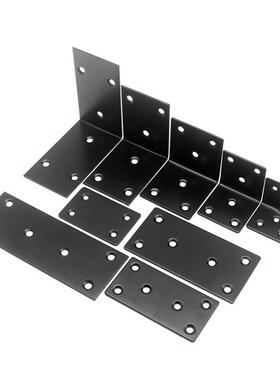 四方不锈钢黑色角码固定件支架 层板托 90度直角角码黑色直片