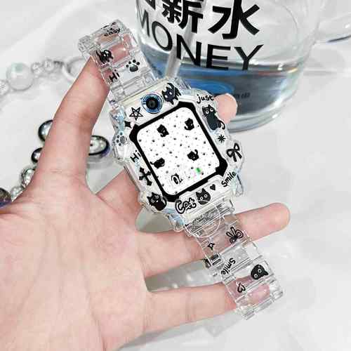 适用小天才电话手表表带z10/z9/z8/z7/z6a卡通创意透明防摔保护壳