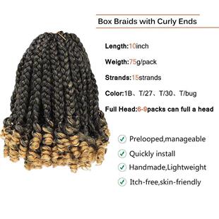 Sambraid Synthetic 10 Inch Bob Box Braid Crochet Hair with C