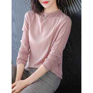 超细羊毛针织底衫秋季服装2025新女士风格内顶薄毛衣春季和秋季