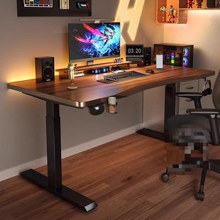 实木电动升台降工桌作台智SD15 家用可调节办公书 02能电脑桌竞式