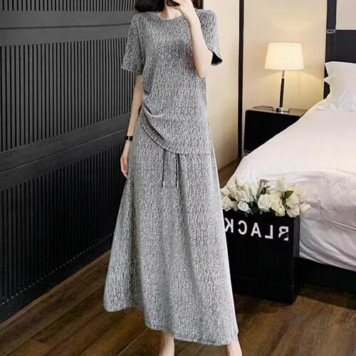 LILY MOST时尚连衣裙套装女夏新款气质减龄显瘦遮肉半身裙两件套