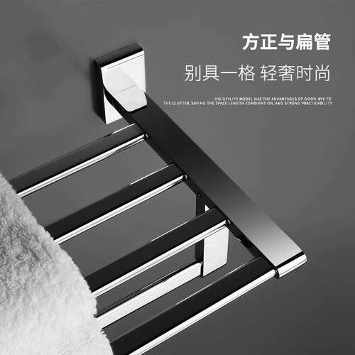 全铜轻奢浴室毛巾架酒店卫生间浴巾架毛巾杆壁挂式置物架收纳架