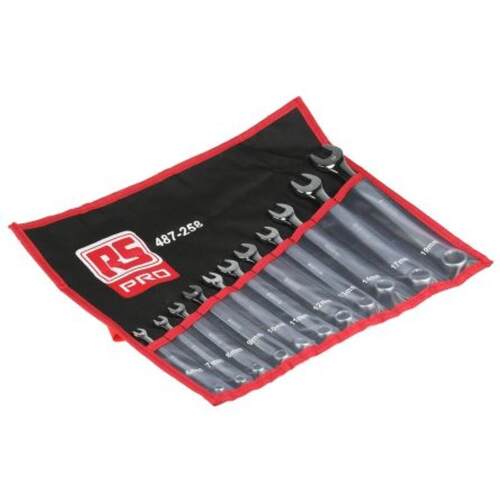 RS PRO 487-258 11件扳手套装,铬钒钢,组合扳手套件内含众多尺寸