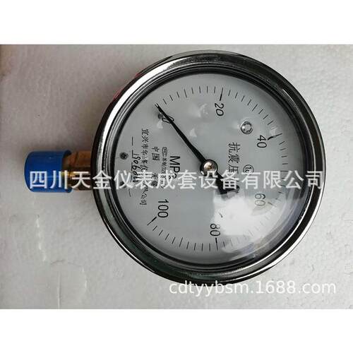 华峰仪表耐震高压压力表YN-100 耐震抗震充油表径向高精度0~60MPA