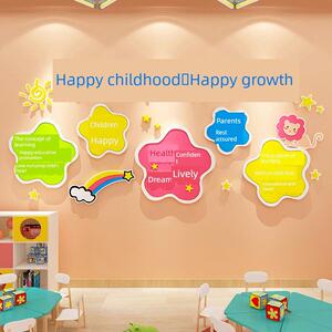 幼儿园班级环创文化墙面装饰大厅主题墙托管班布置墙贴教室文化墙
