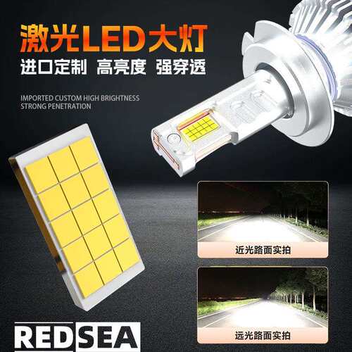 亚马逊汽车led前大灯H1H7H4H11三铜管9005汽车LED车灯聚光LED灯泡