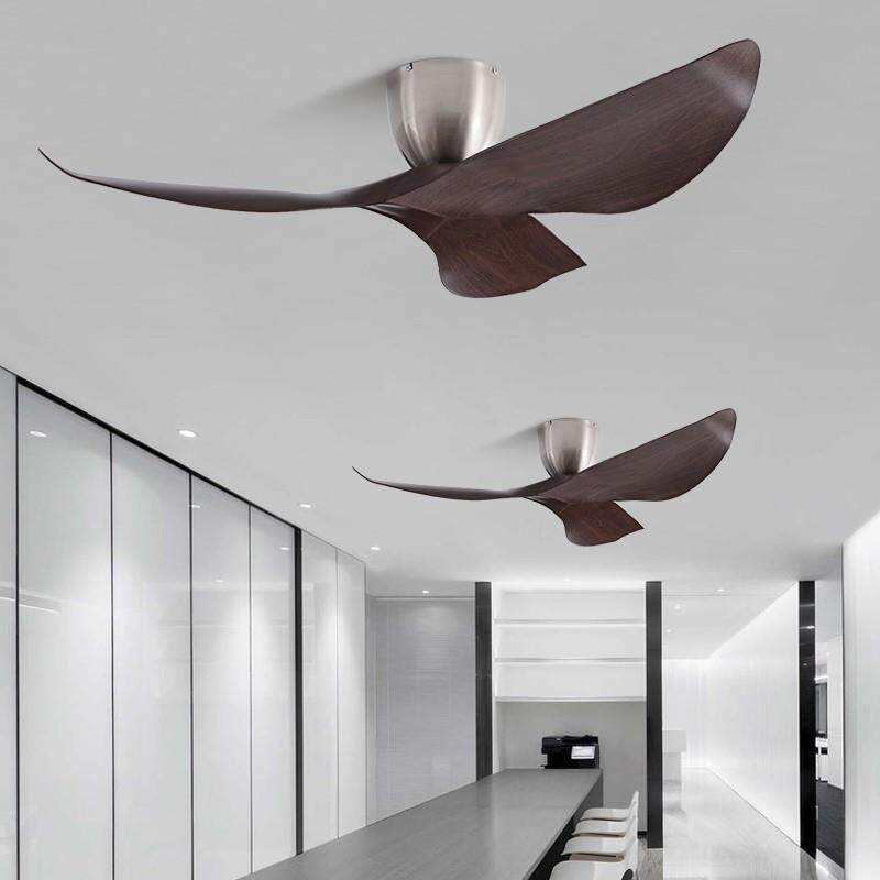 带电吸顶风扇原木风低楼层适用52寸餐厅客厅家用吊扇节能风扇灯