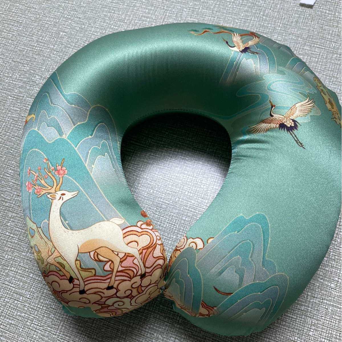 护颈枕桑蚕真丝头颈U形枕侧睡超弹记忆棉u型颈椎头枕防偏头