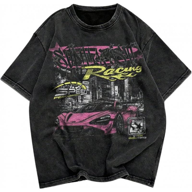 Men's Vintage T-Shirt with Retro Handpainted People Print