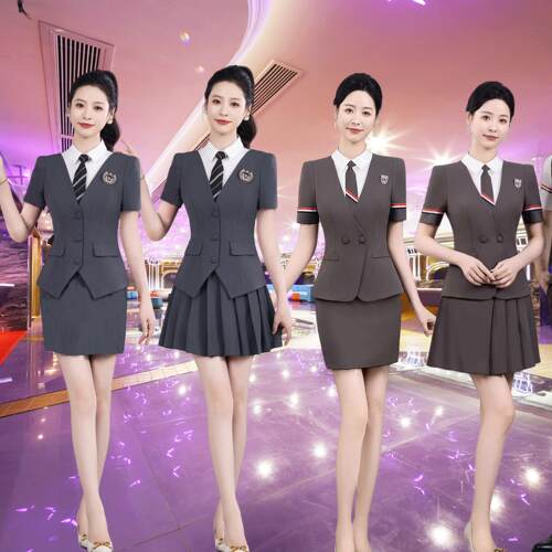 酒吧KTV包房女服务员工作制服夜场DJ公主SPA足疗浴技师 短袖工衣