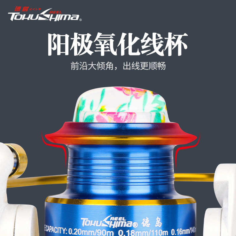 德岛彩漆全金属渔轮迷你轮500型筏钓路亚冰钓轮斜口小鱼轮纺车轮