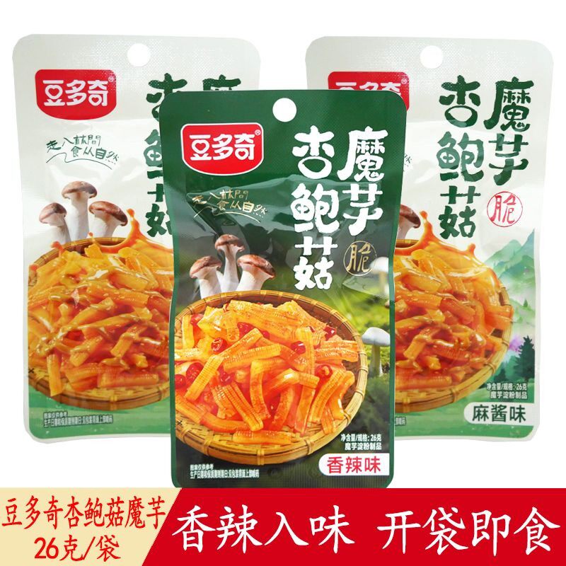 -豆多奇杏鲍菇魔芋26g香辣麻酱味袋装追剧休闲解馋下午茶零食小吃