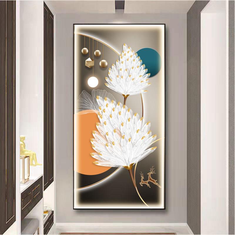 轻奢入户玄关装饰画 画客厅走廊过道挂画 画高档现代简约竖版玄幻