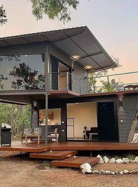 生产厂家直销二层钢结构集成房屋改造住人集装箱活动房小户型别墅