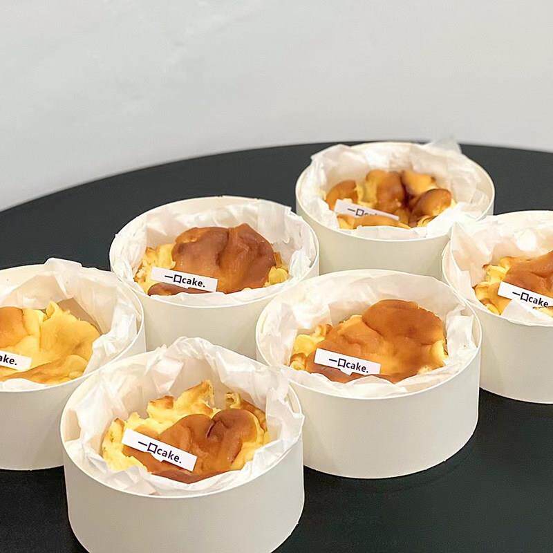 水果巴斯克蛋糕盒北海道双层芝士盒4寸圆盒乳酪慕斯包装盒圆形盒