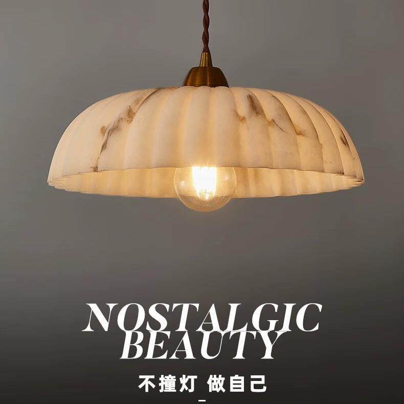 新款法式轻奢餐厅花瓣吊灯高级氛围感灯仿云石设计师款餐桌灯具