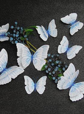 补洞眼墙贴遮丑彩色蝴蝶立体墙面装饰蝴蝶品蝴蝶流光溢彩双层